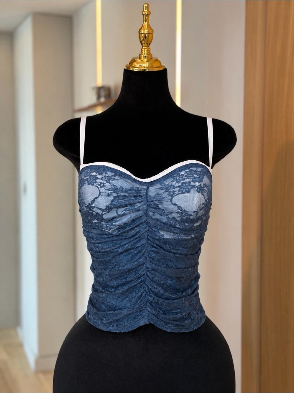Edikted Coquette Y2K Ruched Lace Corset Top | Midnight Muse